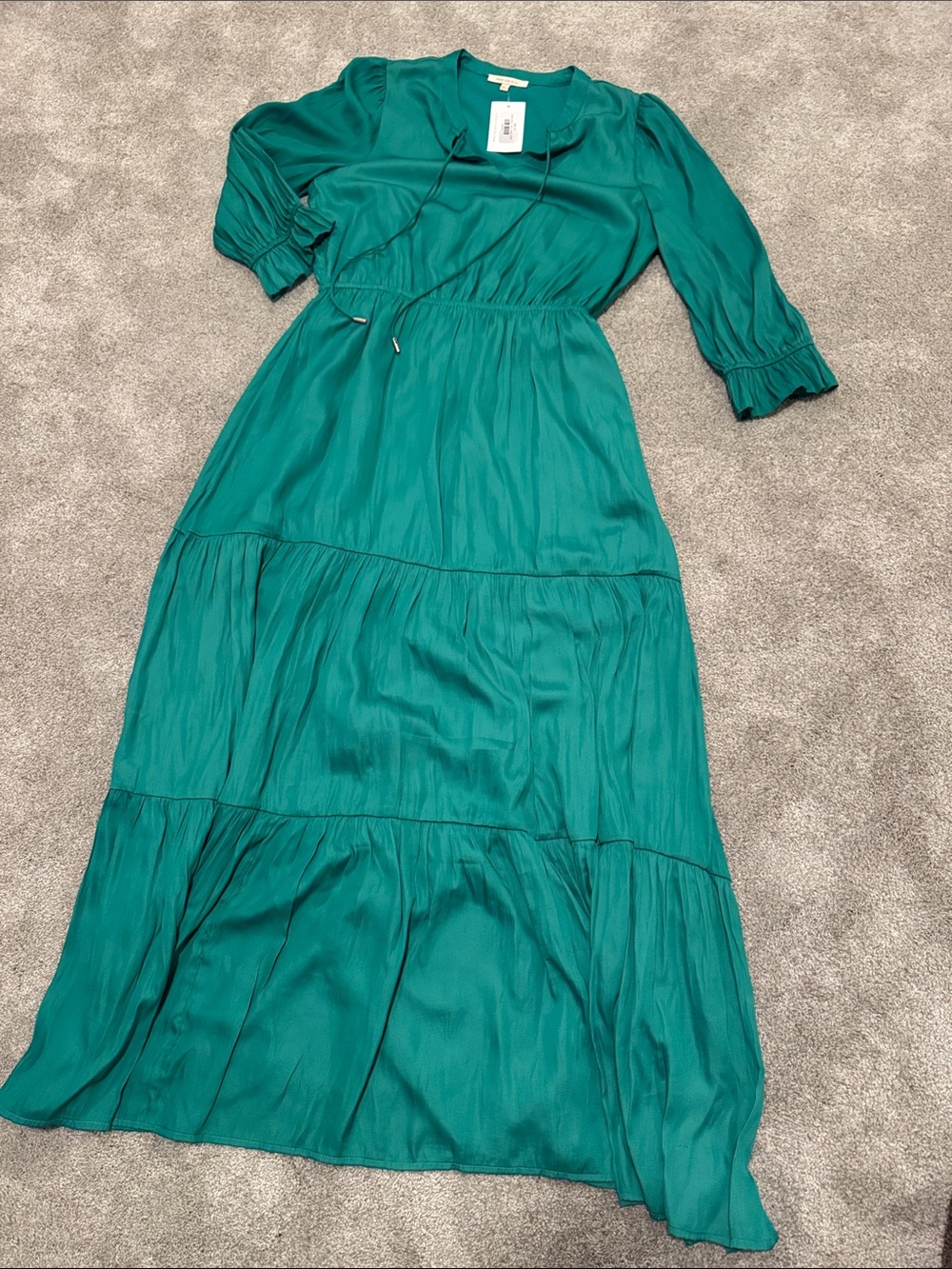 Skies Are Blue green Tiered Maxi Dress